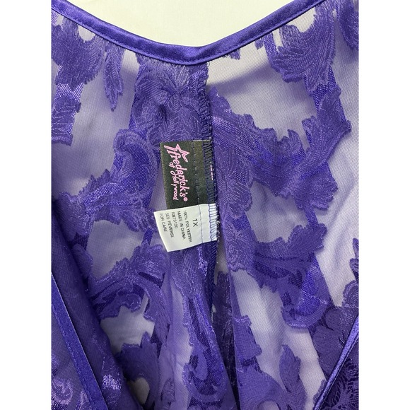 Fredrick's Of Hollywood Slip Women's Sz: 1X Purple Lace Nightgown Y2K - Picture 9 of 9